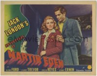 4p018 ADVENTURES OF MARTIN EDEN LC 1942 best c/u of Glenn Ford holding Claire Trevor from behind!