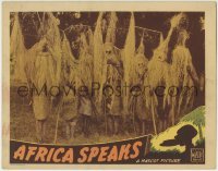 4p024 AFRICA SPEAKS LC R1930s natives wearing cool grass masks, the strangest romance ever filmed!