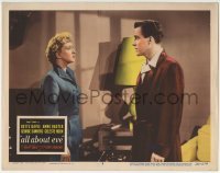 4p032 ALL ABOUT EVE LC #8 1950 close up of Celeste Holm staring at Hugh Marlowe, Mankiewicz!