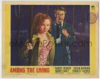 4p038 AMONG THE LIVING LC 1941 scared Albert Dekker watches Susan Hayward enter the gate!