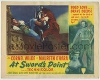 4p052 AT SWORD'S POINT LC #4 1952 swashbuckler Cornel Wilde is trapped in duel!