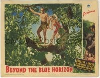 4p078 BEYOND THE BLUE HORIZON LC 1942 great image of Richard Denning & Dorothy Lamour in tree!