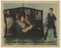 4p089 BLACK PIRATE LC 1926 romantic c/u of Douglas Fairbanks & Billie Dove + cool border image!