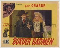 4p108 BORDER BADMEN LC 1945 Charles King makes cowgirl Loraine Miller wait as he opens the door!