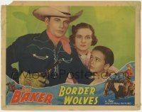 4p109 BORDER WOLVES LC 1938 c/u of Bob Baker with gun drawn by Constance Moore & Dickie Jones!