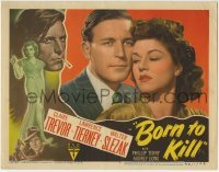 4p111 BORN TO KILL LC #4 1946 best close up of bad Lawrence Tierney & sexy Claire Trevor!