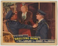 4p118 BREEZING HOME LC 1937 two police officers arrest Wendy Barrie as she exits her carriage!