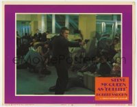 4p123 BULLITT LC #3 1968 crowd hits the floor as Steve McQueen draws his gun at airport!