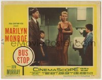 4p126 BUS STOP LC #4 1956 sexy showgirl Marilyn Monroe in skimpy outfit scares family in bathroom!