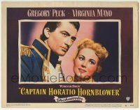 4p136 CAPTAIN HORATIO HORNBLOWER LC #1 1951 wonderful c/u of Gregory Peck & pretty Virginia Mayo!