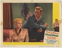 4p151 CHAMPION LC #3 1949 boxer Kirk Douglas stares at sexy smoking Marilyn Maxwell, classic noir!