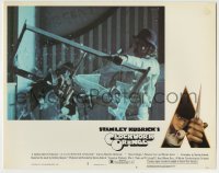 4p173 CLOCKWORK ORANGE LC #6 1972 c/u of Malcolm McDowell busting glass, Stanley Kubrick classic!