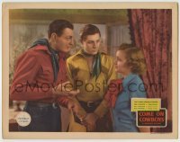 4p179 COME ON COWBOYS LC 1937 Mesquiteers Bob Livingston & Ray Corrigan with pretty Maxine Doyle!