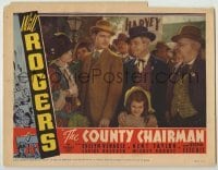 4p187 COUNTY CHAIRMAN LC R1938 pretty Evelyn Venable watches Kent Taylor glare at Will Rogers!
