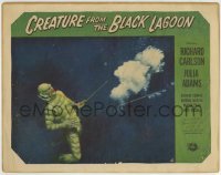 4p189 CREATURE FROM THE BLACK LAGOON LC #4 1954 cool image of monster shot underwater with harpoon!