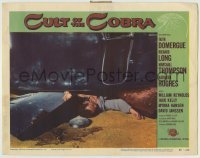 4p198 CULT OF THE COBRA LC #8 1955 close up of man trapped under car after wreck, Universal horror!
