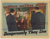 4p207 DANGEROUSLY THEY LIVE LC 1942 Nancy Coleman & John Garfield with guns are cornered by Nazis!