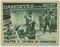 4p209 DAREDEVILS OF THE WEST chapter 11 LC 1943 Rocky Lane attacked from behind, Cavern of Cremation!