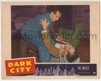 4p210 DARK CITY LC #4 1950 Charlton Heston in his first movie, attacked by huge Mike Mazurki!