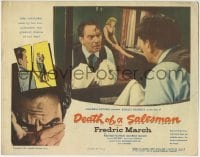 4p220 DEATH OF A SALESMAN LC 1952 Fredric March looking in mirror as he cheats on his wife!