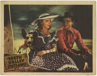4p221 DEATH VALLEY OUTLAWS LC 1941 c/u of Don Red Barry sitting with pretty Lynn Merrick & dog!
