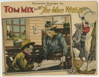 4p560 MAN WITHIN LC R1920s close up of cowboy Tom Mix & man looking at map!