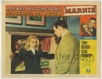 4p566 MARNIE LC #5 1964 Tippi Hedren stops Sean Connery from getting in safe, Alfred Hitchcock!