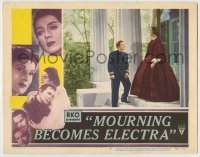 4p588 MOURNING BECOMES ELECTRA LC #4 1948 Rosalind Russell & Leo Genn standing outside big house!