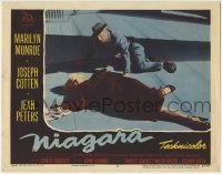 4p613 NIAGARA LC #5 1953 Joseph Cotten on ground next to unconscious Marilyn Monroe!