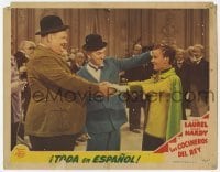 4p626 NOTHING BUT TROUBLE SpanUS LC 1945 Stan Laurel & Oliver Hardy with young king David Leland!