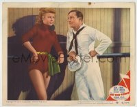 4p634 ON THE TOWN LC #4 1949 great close up of sailor Gene Kelly flirting with sexy Vera-Ellen!