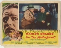 4p635 ON THE WATERFRONT LC 1954 most classic taxi cab scene with Marlon Brando & Rod Steiger!