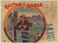 4p724 RHYTHM ON THE RANGE LC 1936 best portrait of smiling cowboy Bing Crosby leaning on fence!