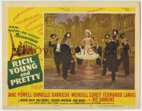 4p725 RICH, YOUNG & PRETTY LC #2 1951 Danielle Darrieux in production number with guys in tuxedos!