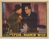 4p735 ROAMIN' WILD LC 1936 close up of angry Tom Tyler grabbing Bud Osborne by the collar!
