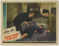 4p782 SHERLOCK HOLMES IN WASHINGTON LC 1942 unconscious Marjorie Lord is rolled up in a carpet!