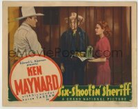 4p790 SIX-SHOOTIN' SHERIFF LC 1938 Ken Maynard watches Marjorie Reynolds with food for prisoner!