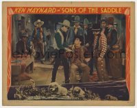 4p808 SONS OF THE SADDLE LC 1930 Ken Maynard watches six cowboys interrogate a man!