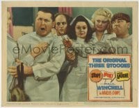 4p824 STOP LOOK & LAUGH LC #5 1960 great c/u of Three Stooges Moe, Larry & Curly with sexy nurses!