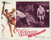 4p837 TARZAN & THE GREAT RIVER LC #8 1967 great image of barechested Mike Henry with lion!