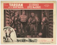4p839 TARZAN & THE SHE-DEVIL LC R1957 Lex Barker wounded & trapped by Monique van Vooren!