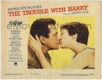 4p888 TROUBLE WITH HARRY LC #2 1955 Hitchcock, c/u of John Forsythe kissing Shirley MacLaine!