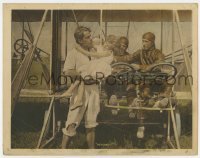 4p906 UNKNOWN LOBBY CARD LC 1910s young girl is rescued by men using extremely early airplane!