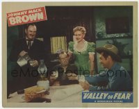 4p911 VALLEY OF FEAR LC 1947 Johnny Mack Brown & Christine McIntyre laughing at Raymond Hatton!