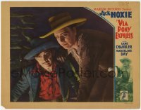 4p916 VIA PONY EXPRESS LC 1933 great close up of cowboy Jack Hoxie & sidekick Julian Rivero!