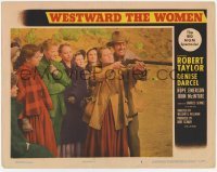 4p937 WESTWARD THE WOMEN LC #3 1951 Robert Taylor teaches mail-order brides to defend themselves!