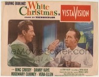 4p951 WHITE CHRISTMAS LC 1954 close up of Bing Crosby listening to Danny Kaye as he gets dressed!