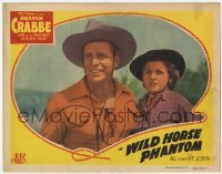4p957 WILD HORSE PHANTOM LC 1944 great close up of concerned cowboy Buster Crabbe & Janet Warren!