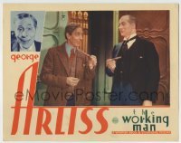 4p983 WORKING MAN LC 1933 smiling George Arliss & man in tuxedo both holding cigars!