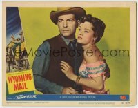 4p988 WYOMING MAIL LC #5 1950 romantic close up of Stephen McNally & sexy Alexis Smith!